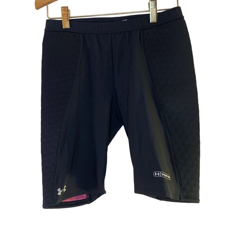 UNDER ARMOUR Women’s MPZ Black Side Padded Compression Shorts / Size: Small